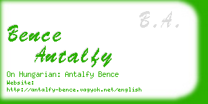 bence antalfy business card